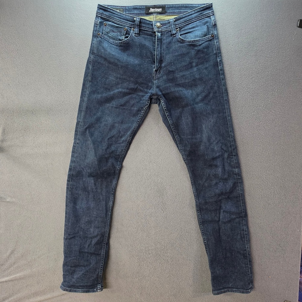 Revtown Sharp Decade Denim Jeans Mens 32x32 Dark Wash Slim Straight Blue